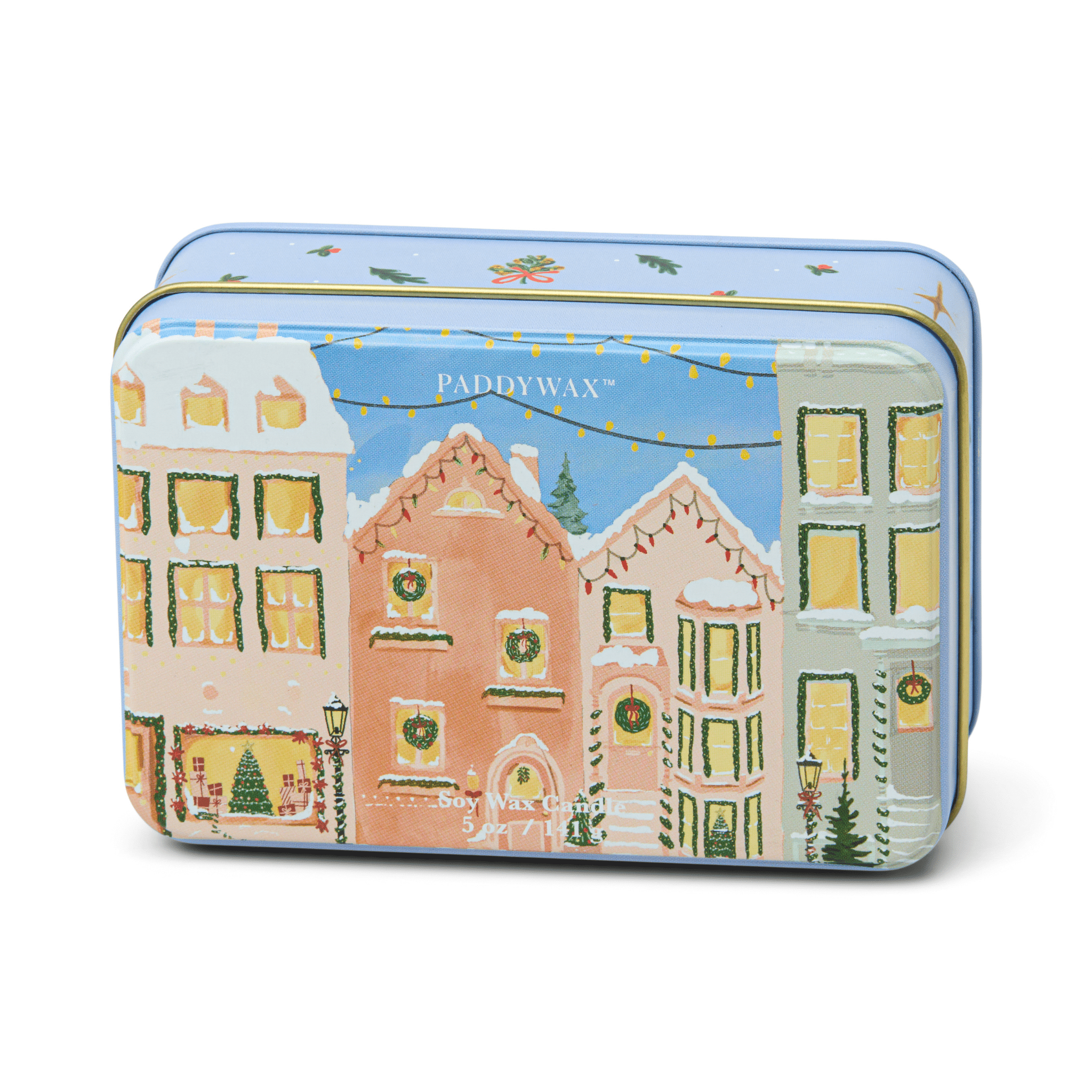 Christmas Village Scene Tin Candle - Gingerbread 5oz/141g - Pure Apotheca