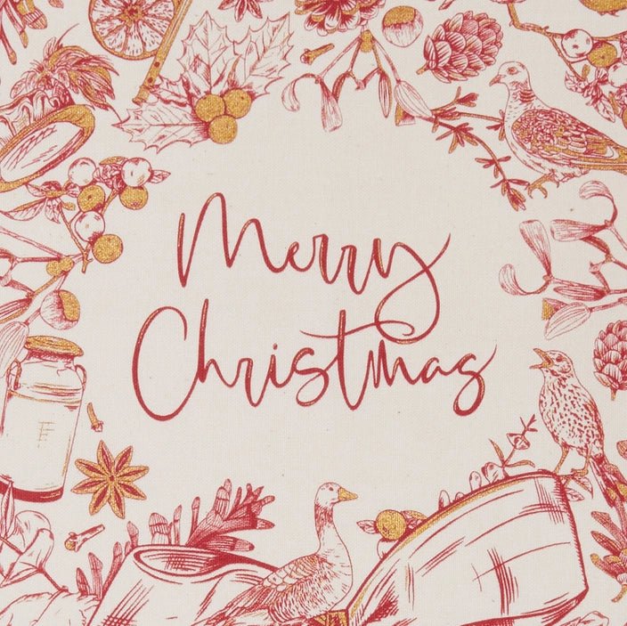 Christmas Wreath Tea Towel - Pure Apotheca