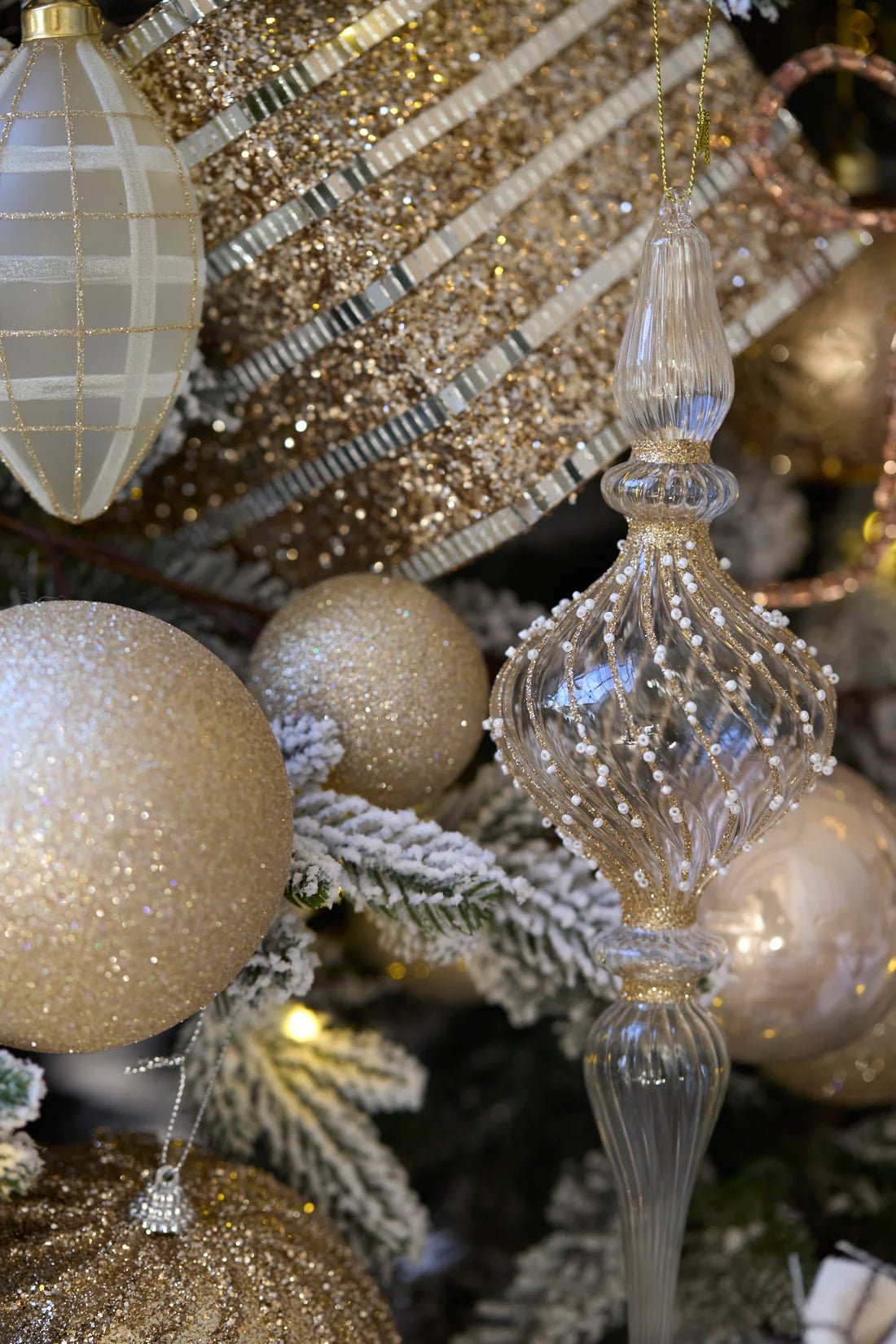 CLEAR GLITTER SWIRL FINIAL - Pure Apotheca