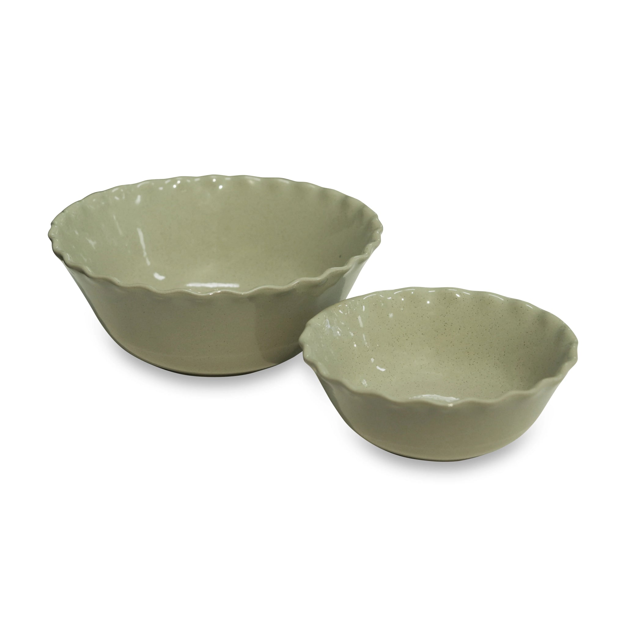 CLEO WAVY SAGE SPECKLE BOWL SET/2 - Pure Apotheca