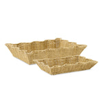 CLOVELLY RATTAN WAVY TRAY SET/2 - Pure Apotheca
