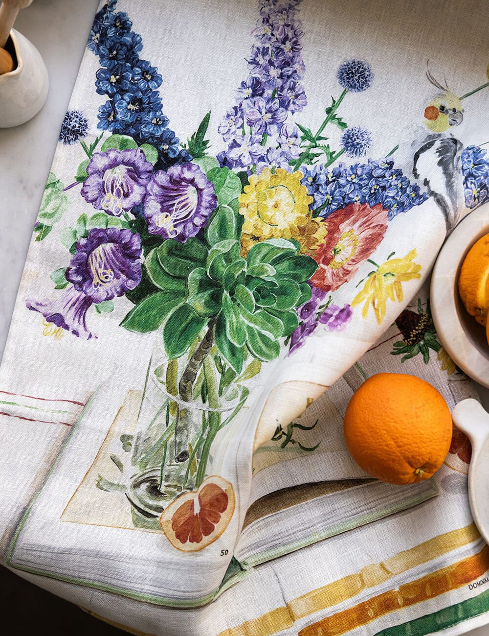 Cockatiel Linen Tea Towel - Pure Apotheca