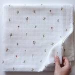 Cream Floral Muslin Swaddle - Pure Apotheca