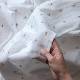Cream Floral Muslin Swaddle - Pure Apotheca