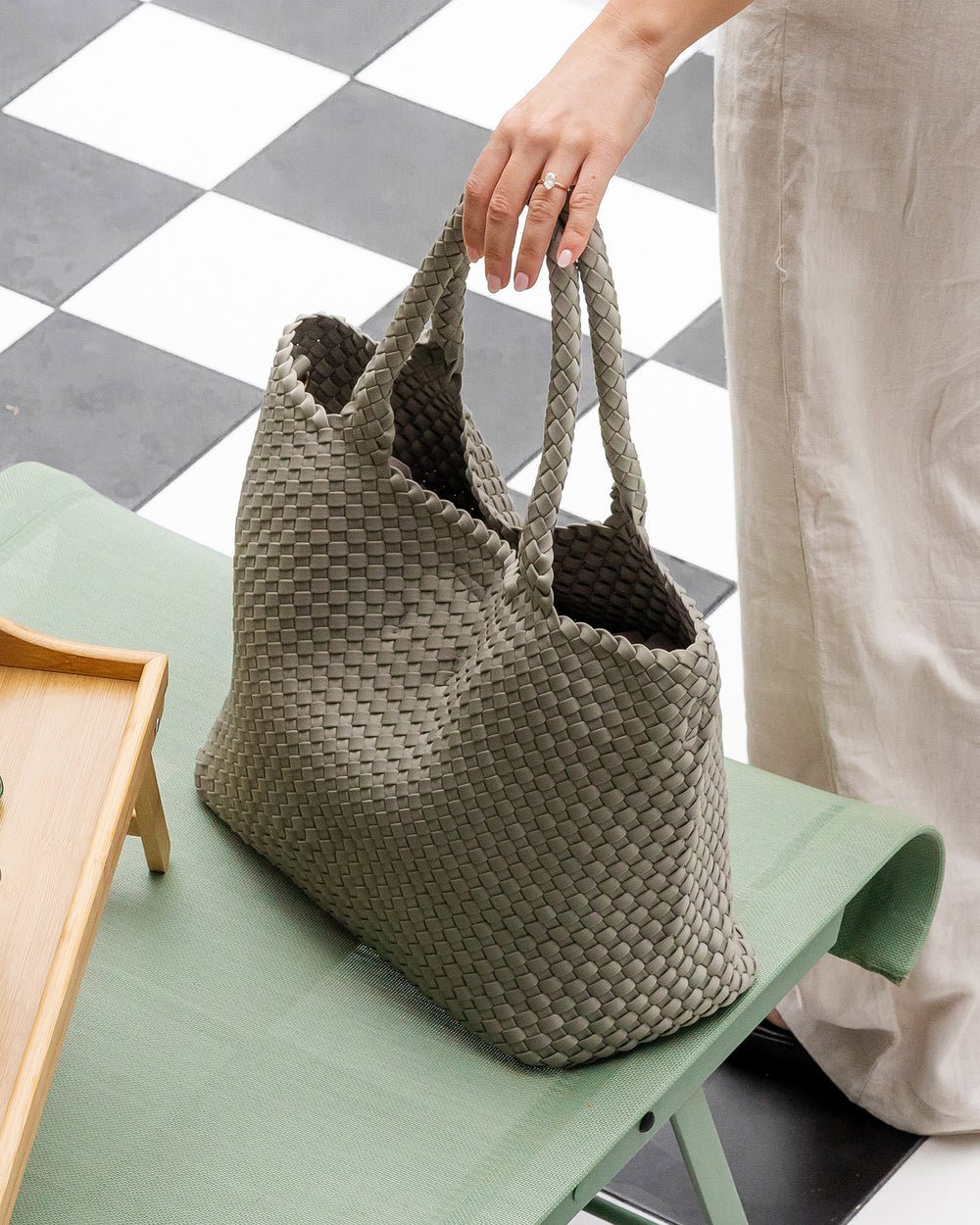 Cruiser Neoprene Woven Tote Bag Sage Green - Pure Apotheca