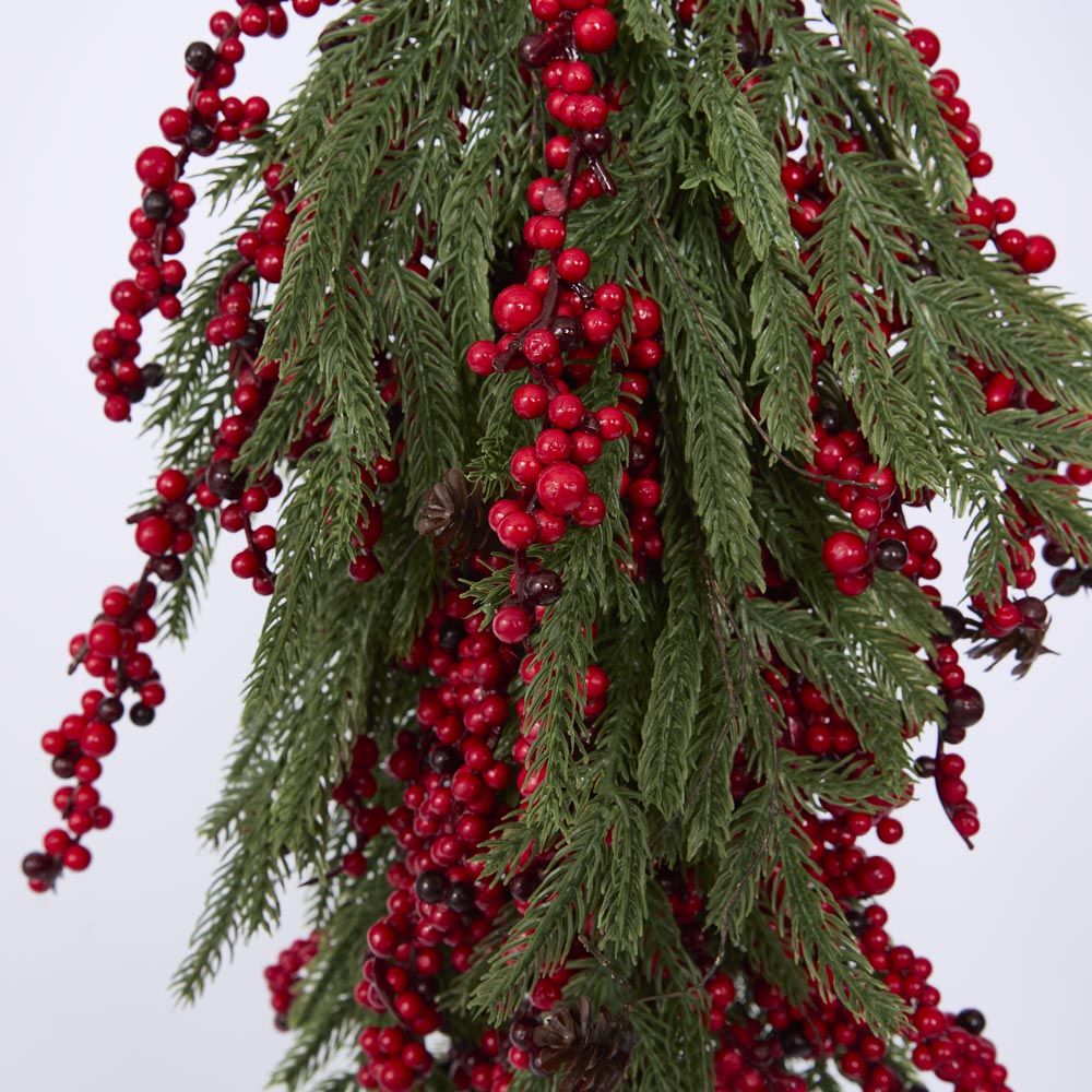 Cypress and Red Berry Swag 61cm - Pure Apotheca