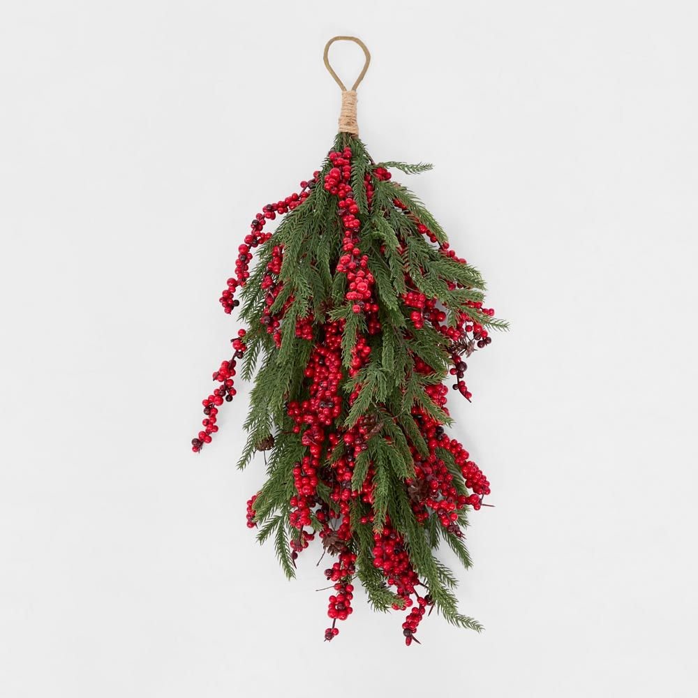 Cypress and Red Berry Swag 61cm - Pure Apotheca