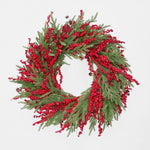Cypress and Red Berry Wreath 65cm - Pure Apotheca