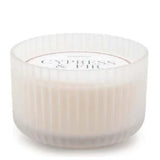 Cypress & Fir Frosted White Ribbed Candle LRG - Pure Apotheca