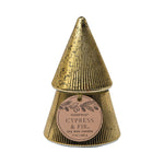 Cypress & Fir Gold Stacked Tree Candle 198g - Pure Apotheca