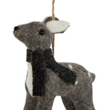 Dasher Felt Deer Tree Ornament Grey with Blue Scarf - Pure Apotheca