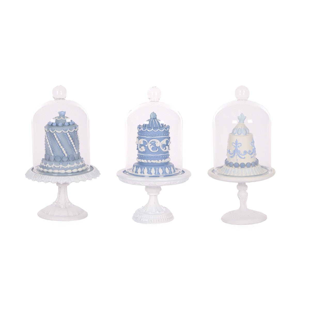 ELABORATE FROSTY BLUE CAKE CLOCHES 3/ASST - Pure Apotheca