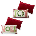Embroided Joy/Noel Christmas Pillow 35x60cm/24” - Pure Apotheca