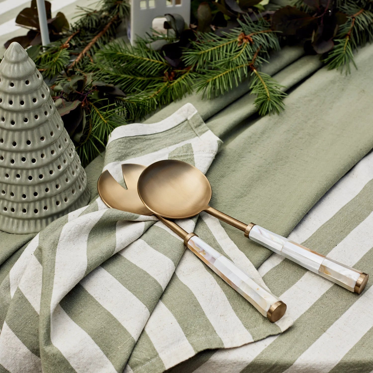 ESTELLE GREEN STRIPE NAPKIN SET/4 - Pure Apotheca