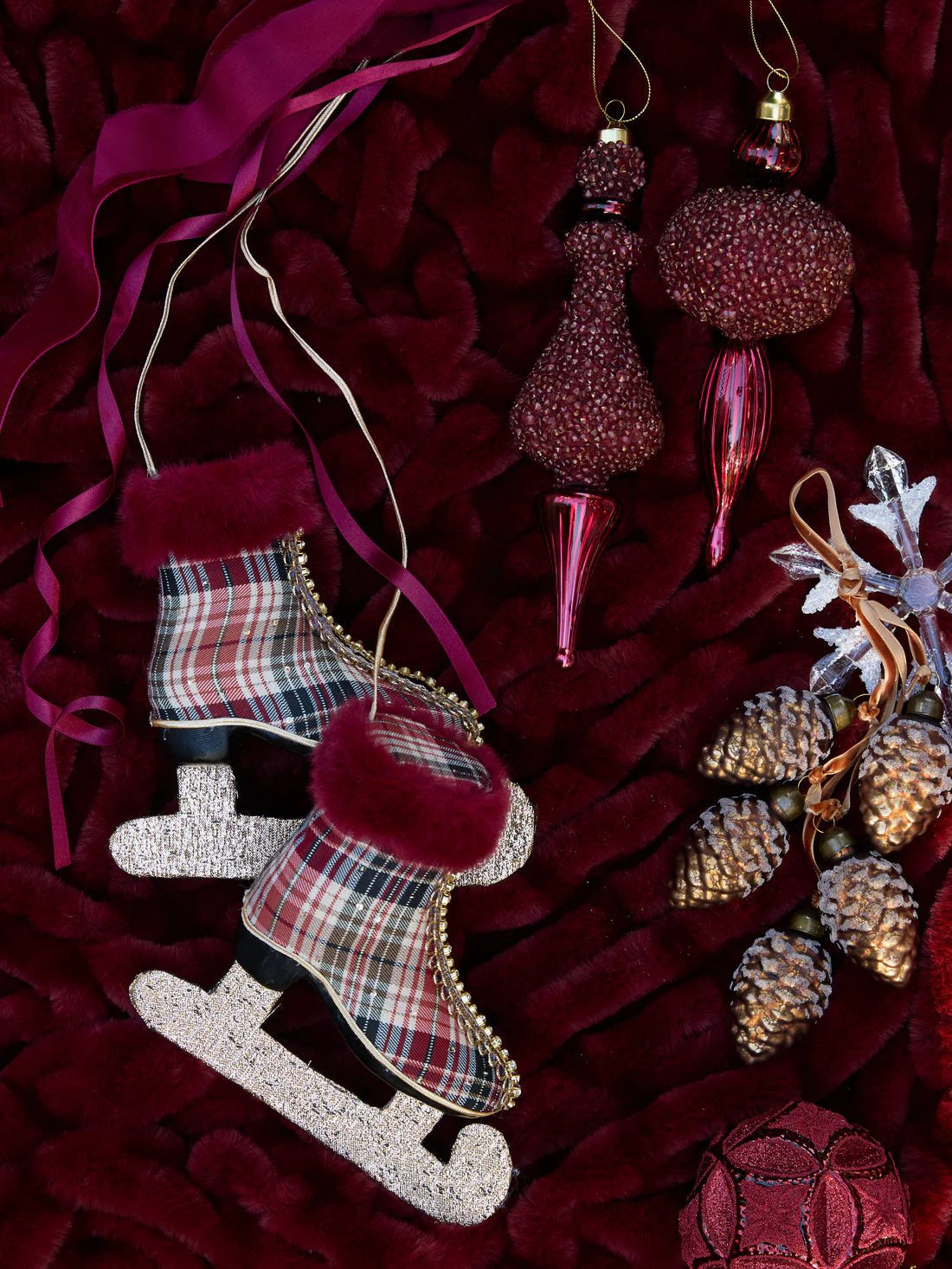 EXQUISITE ROUND BEADED BURGUNDY FINIAL - Pure Apotheca