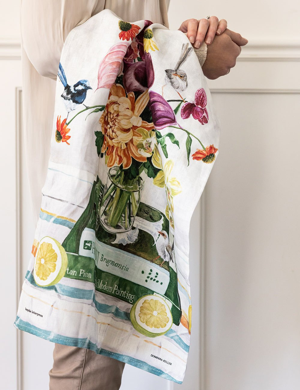 Fairy Wrens Linen Tea Towel - Pure Apotheca