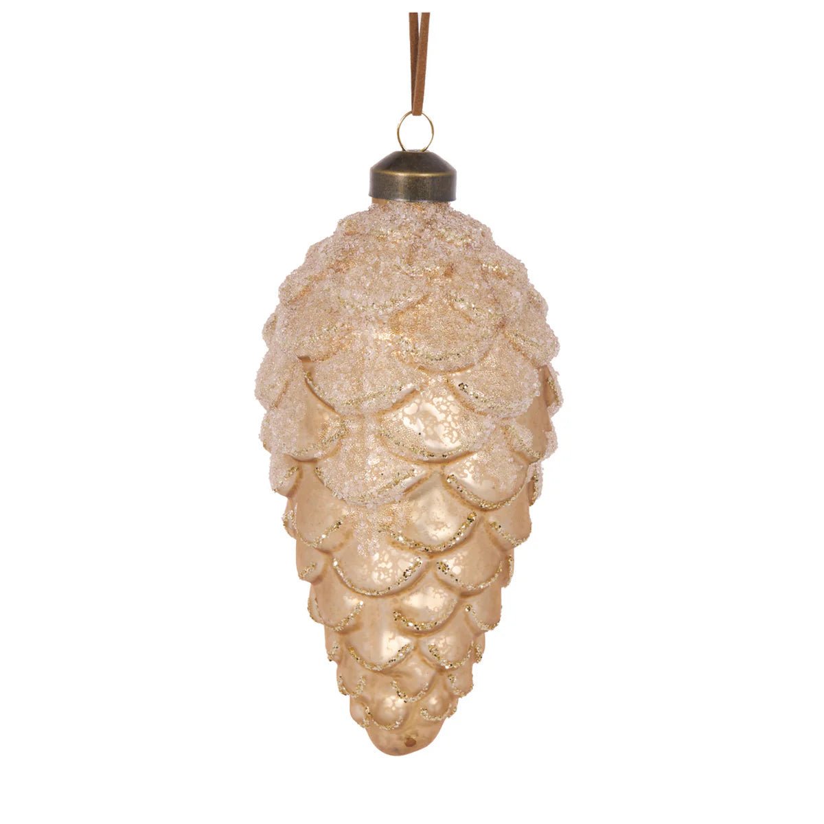 FROSTED CHAMPAGNE PINECONE BAUBLE - Pure Apotheca