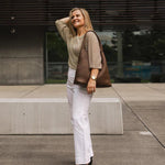 Gabby Woven Shoulder Bag Chocolate - Pure Apotheca