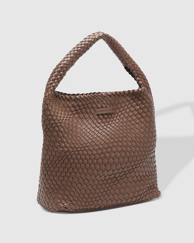 Gabby Woven Shoulder Bag Chocolate - Pure Apotheca