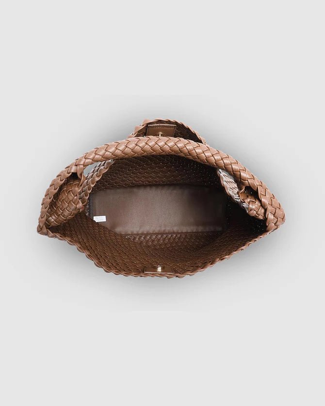 Gabby Woven Shoulder Bag Chocolate - Pure Apotheca
