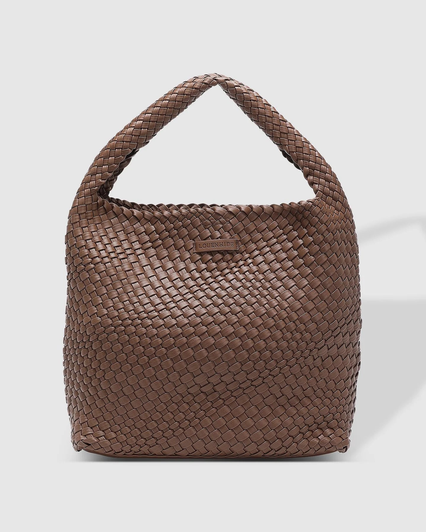 Gabby Woven Shoulder Bag Chocolate - Pure Apotheca