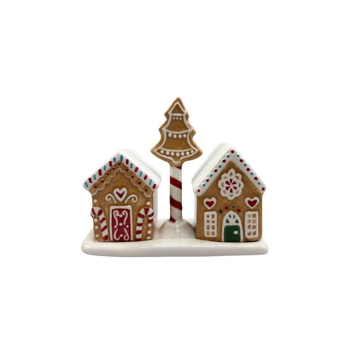 Gingerbread House Salt & Pepper Shakers 3pc Set - Pure Apotheca