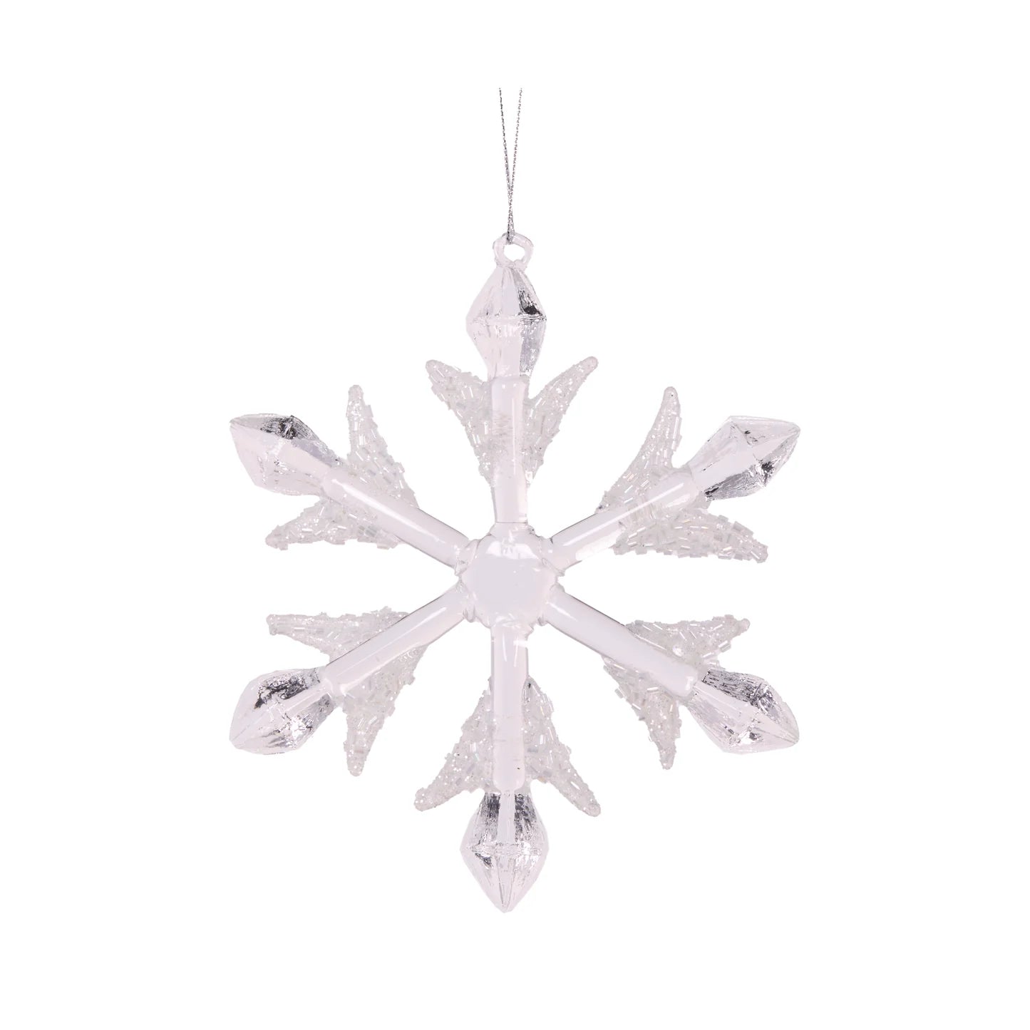 GLASS BEADED SNOWFLAKE HANGING - Pure Apotheca