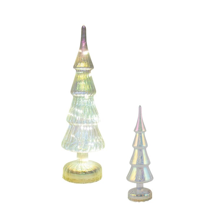 GLASS LED IRRIDESCENT TABLE TREE SML - Pure Apotheca