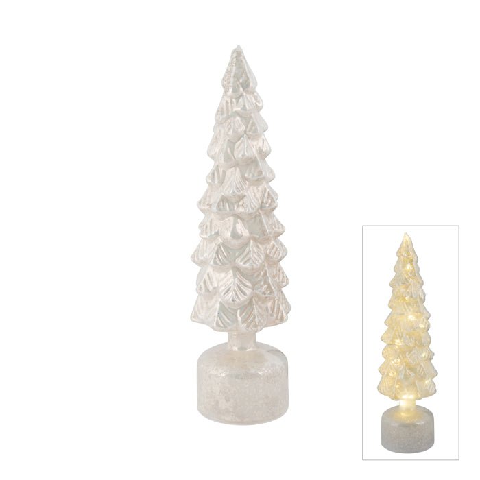 GLASS ROTATING LED TREE WHITE SML - Pure Apotheca