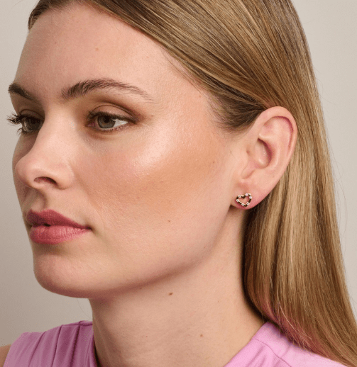 Gold Crystal Heart Amor Earring - Pure Apotheca