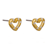 Gold Crystal Heart Amor Earring - Pure Apotheca