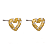 Gold Crystal Heart Amor Earring - Pure Apotheca