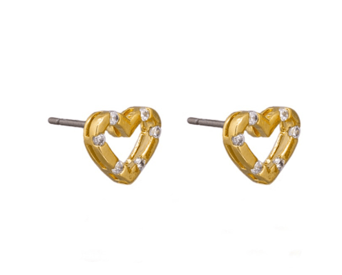 Gold Crystal Heart Amor Earring - Pure Apotheca