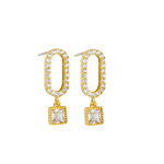 Gold Crystal Oval Drop Earring - Pure Apotheca