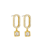 Gold Crystal Oval Drop Earring - Pure Apotheca