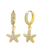 Gold Crystal Starfish Huggies - Pure Apotheca