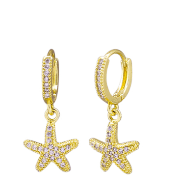 Gold Crystal Starfish Huggies - Pure Apotheca
