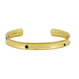 Gold Emerald Scattered Crystal Cuff - Pure Apotheca