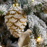 GOLD FROSTED PINECONE BAUBLE - Pure Apotheca