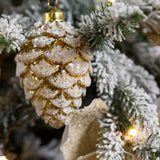 GOLD FROSTED PINECONE BAUBLE - Pure Apotheca
