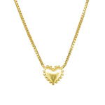 Gold Large Ball Edged Heart Necklace - Pure Apotheca