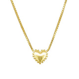 Gold Large Ball Edged Heart Necklace - Pure Apotheca