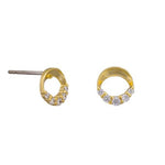 Gold Petite Crystal Circle Earring - Pure Apotheca