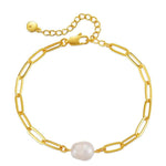 Goldie Chain Link Pearl Bracelet - Pure Apotheca