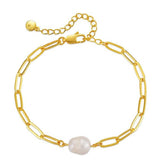 Goldie Chain Link Pearl Bracelet - Pure Apotheca