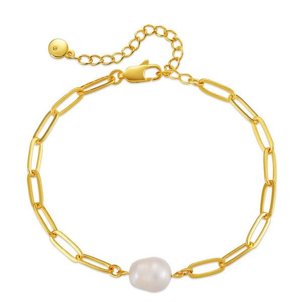 Goldie Chain Link Pearl Bracelet - Pure Apotheca