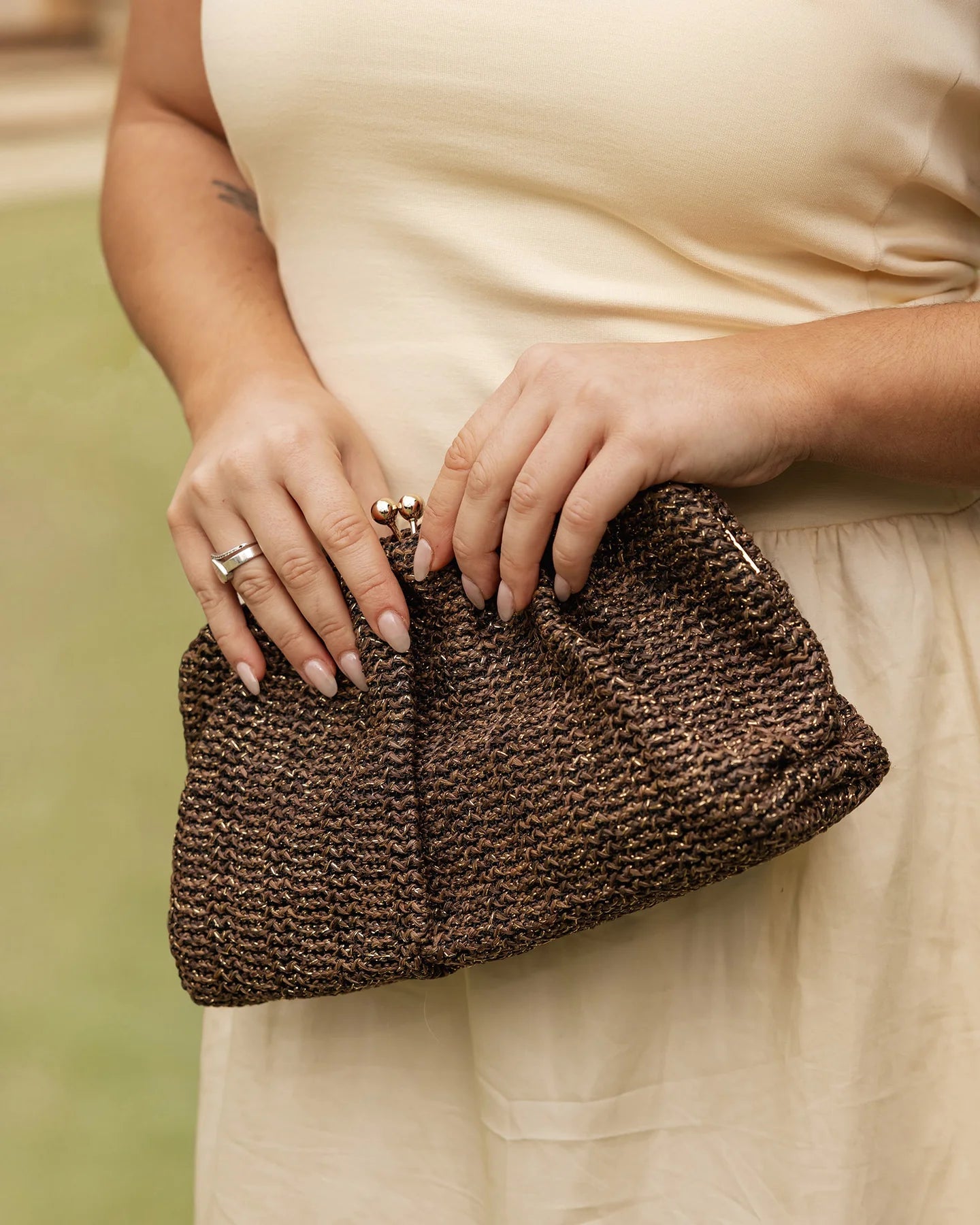 Goldie Clutch Chocolate Knit - Pure Apotheca