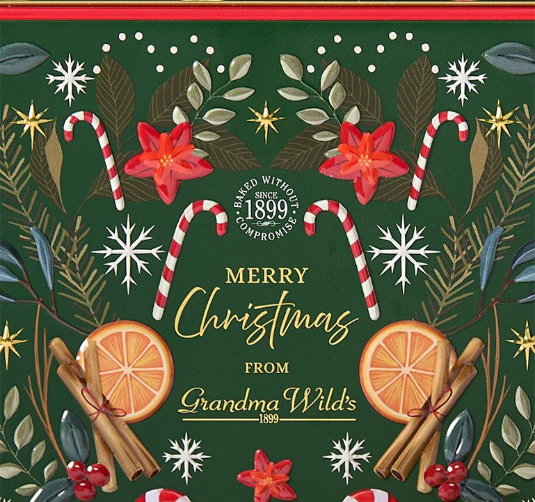 Grandma Wild's Christmas Candycane Christmas Pudding Biscuits Tin 400g - Pure Apotheca