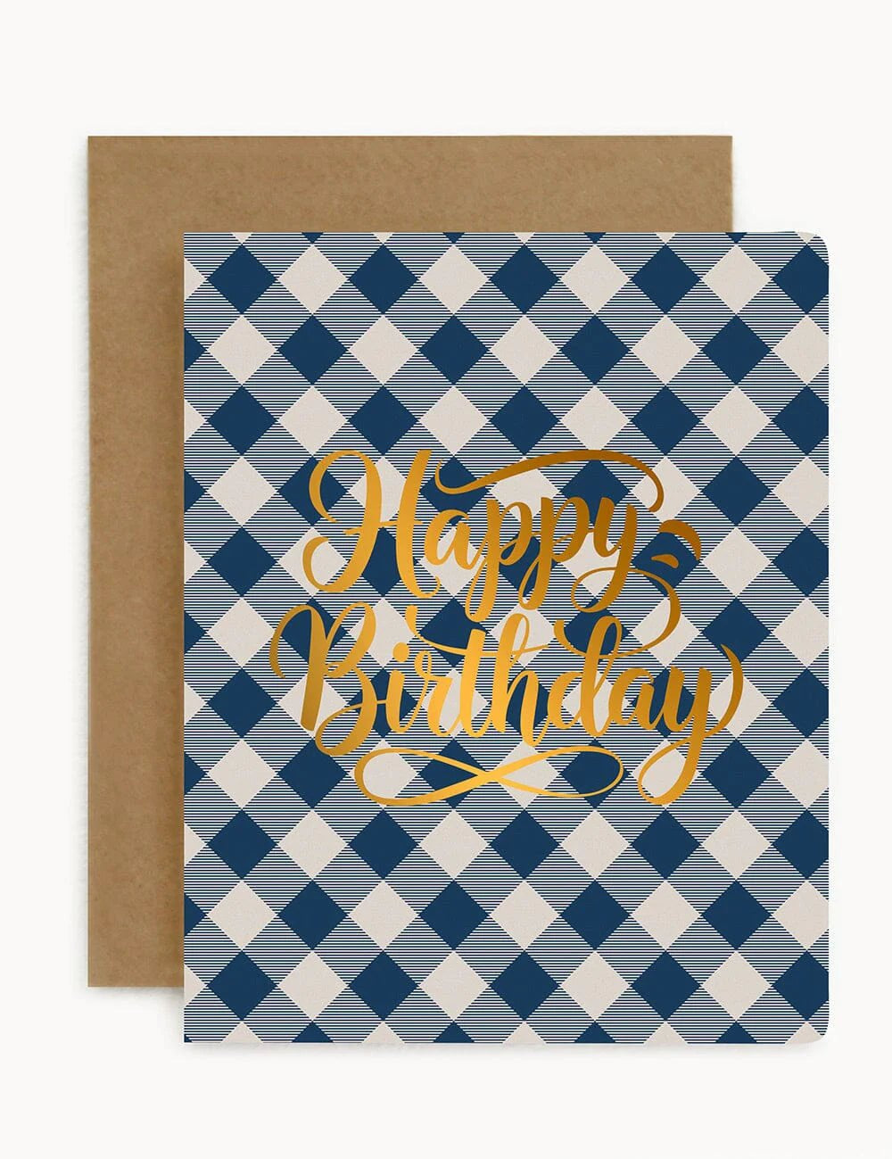Happy Birthday Navy Check Card - Pure Apotheca
