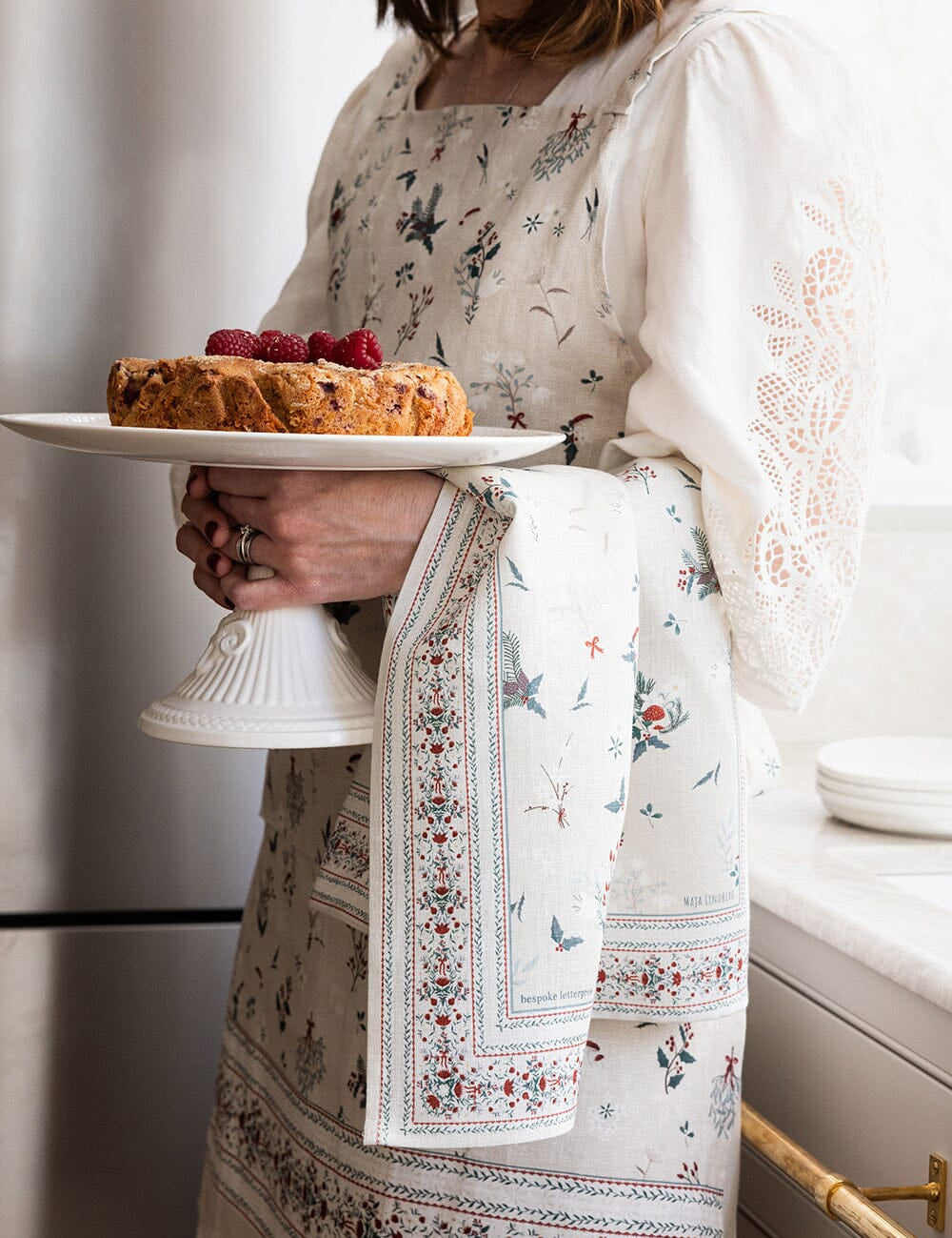 Heirloom Christmas Holly Tea Towel - Pure Apotheca